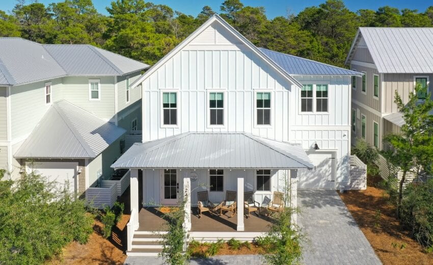 Beautiful Costal House Outside Aerial View