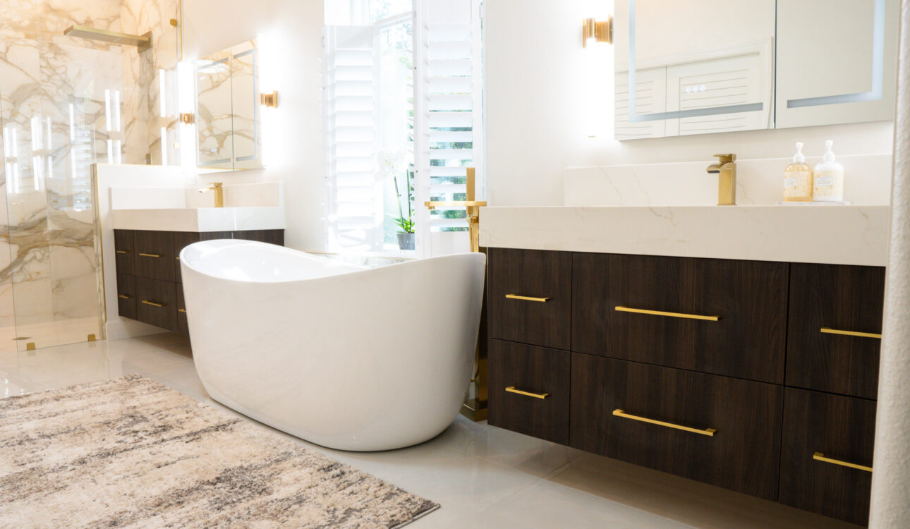 Dark Walnut European Slab Floating Vanity