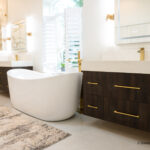 Dark Walnut European Slab Floating Vanity