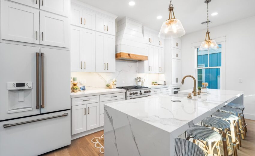 expanded view of white shaker kitchen
