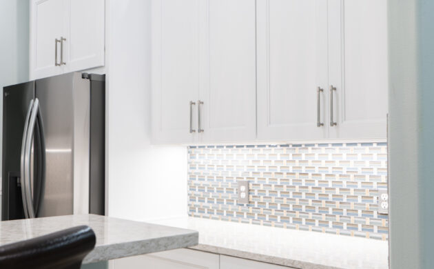 White Shaker Cabinet Fridge wall