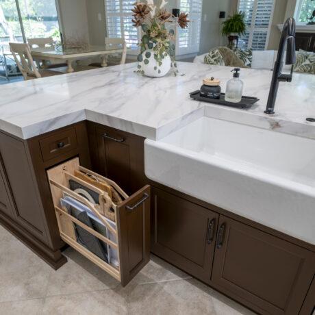 Inset Custom Cabinets in Kitchen Tray Divder