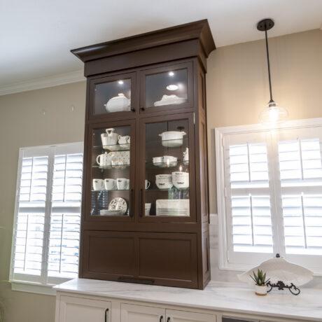 Custom Inset Glass Door Cabinets with Lights