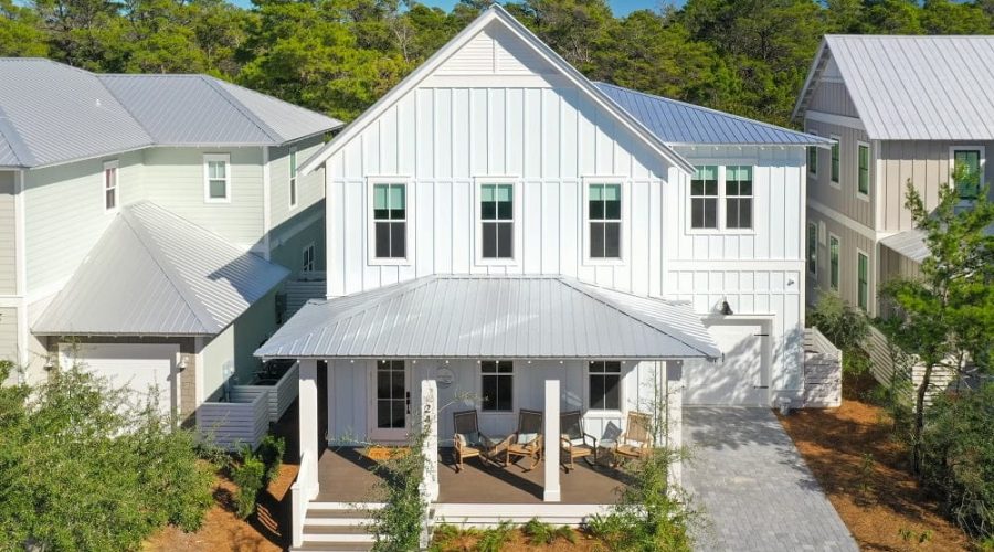 Beautiful Costal House Outside Aerial View