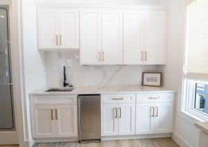 White Shaker Bar Cabinets