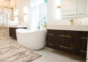 Dark Walnut European Slab Floating Vanity