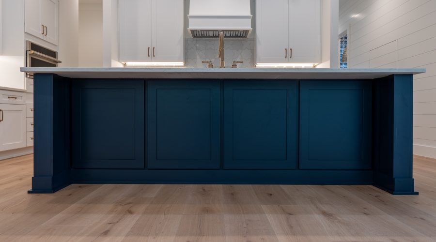 White and Blue Shaker Cabinets